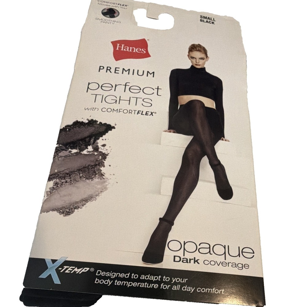 Hanes Shaper Tights 65 Denier Opaque ComfortFlex X-Temp Black Small